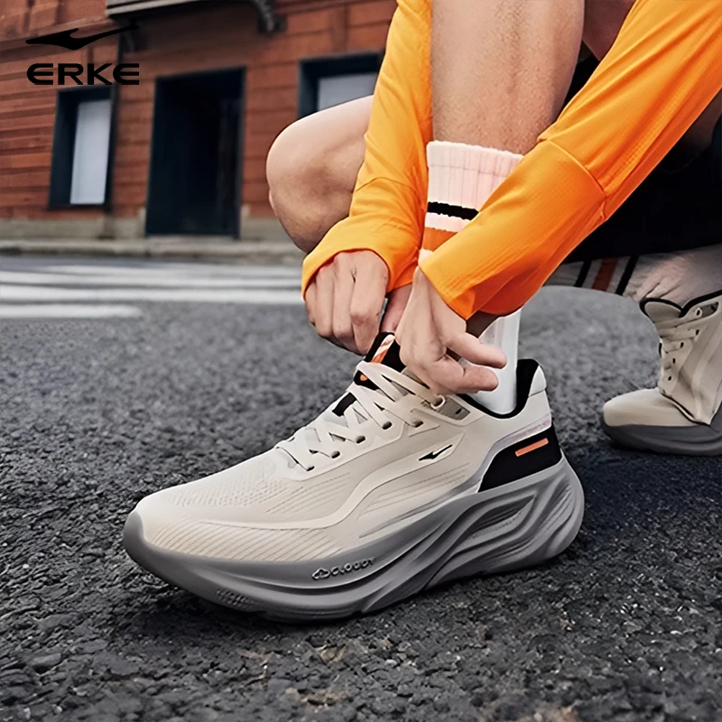 云步鸿星尔克跑鞋秋季款网面透气运动鞋舒适百搭减震软底跑步男鞋