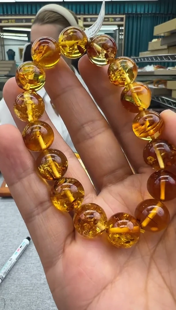 未镶嵌琥珀手链28秒拍号假一罚十