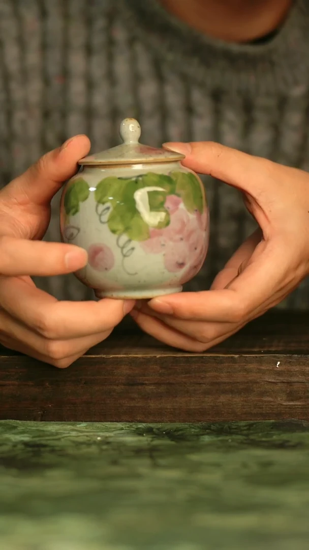 陶瓷青诗集手工手绘瓷器