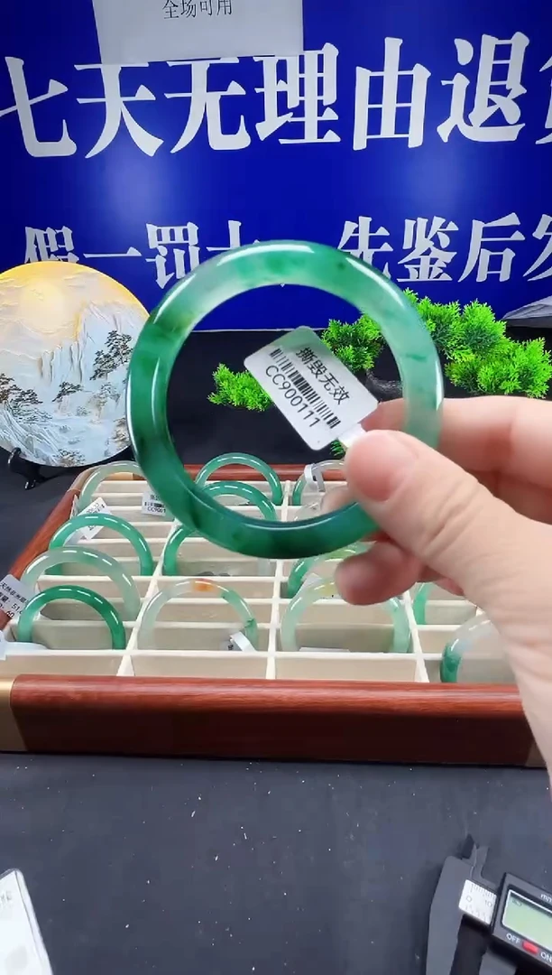 未镶嵌手镯石英质玉（非洲翠）圈口58