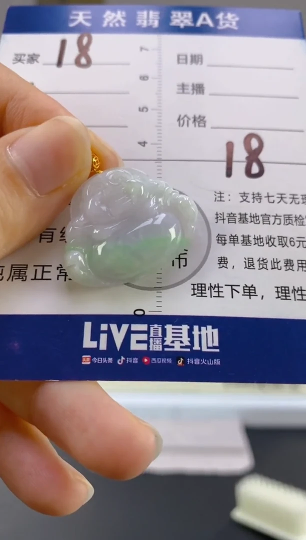 【闪购商品】翡翠颈饰18K金镶嵌天然A货翡翠