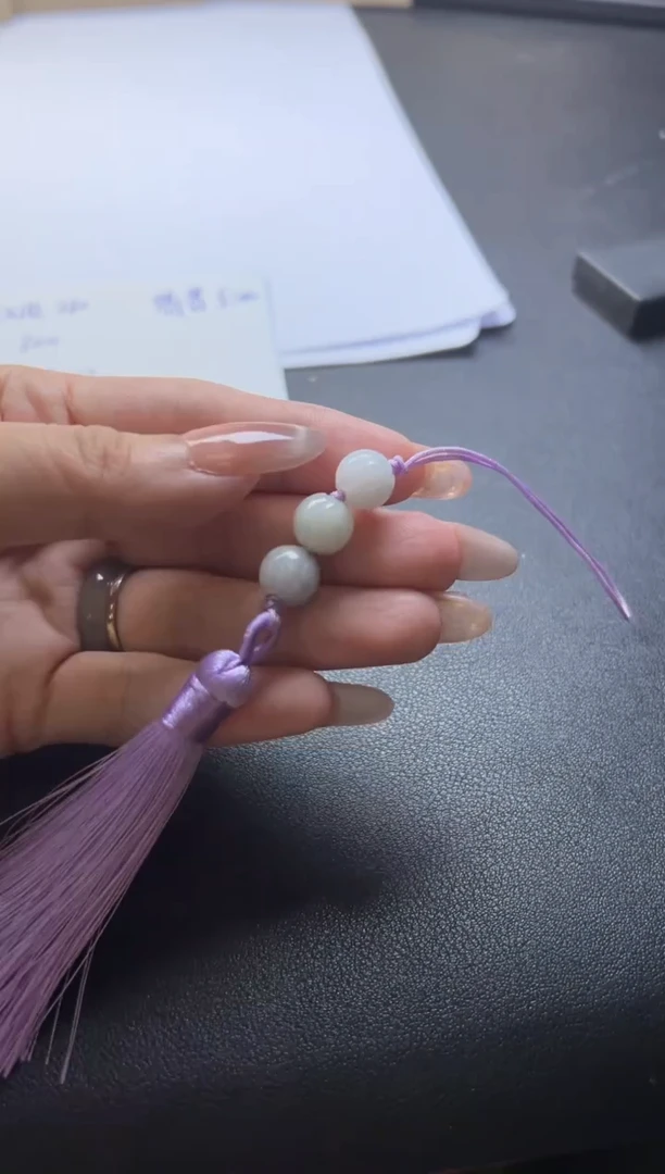 翡翠未镶嵌颈饰翡翠珠子手机绳有瑕放漏