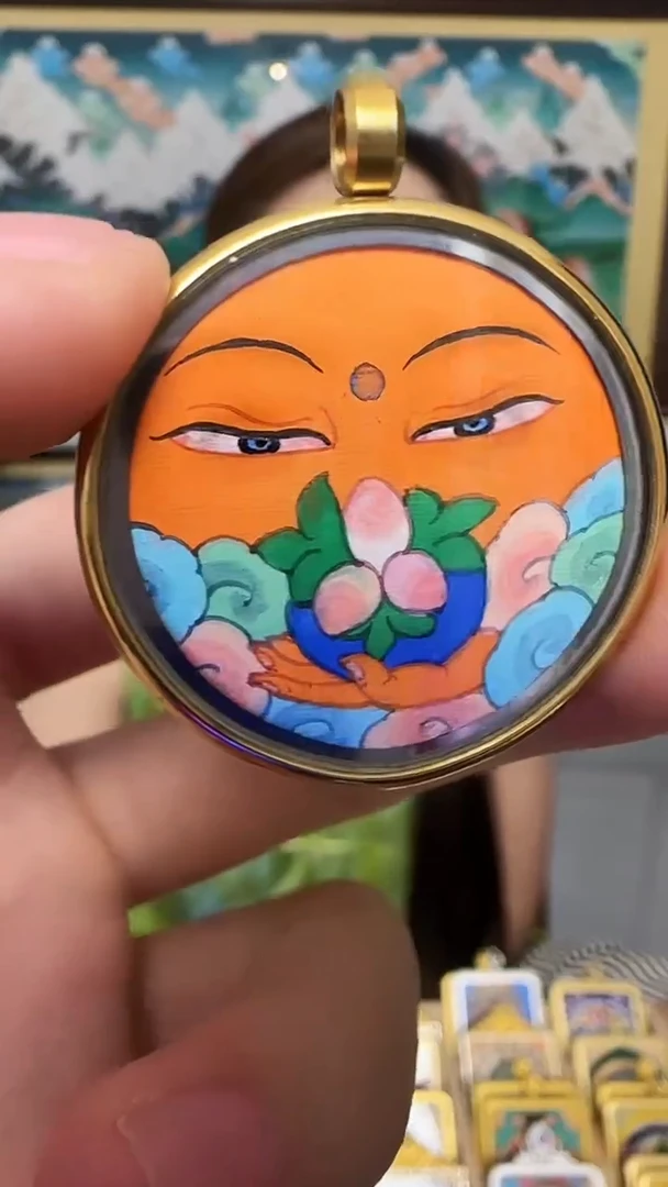 吊坠阿弥陀佛-热贡纯手绘 多