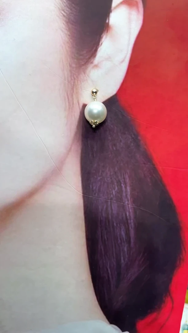 【闪购商品】拼合珍珠（马贝珠）耳钉银S925镶嵌时尚耳饰111