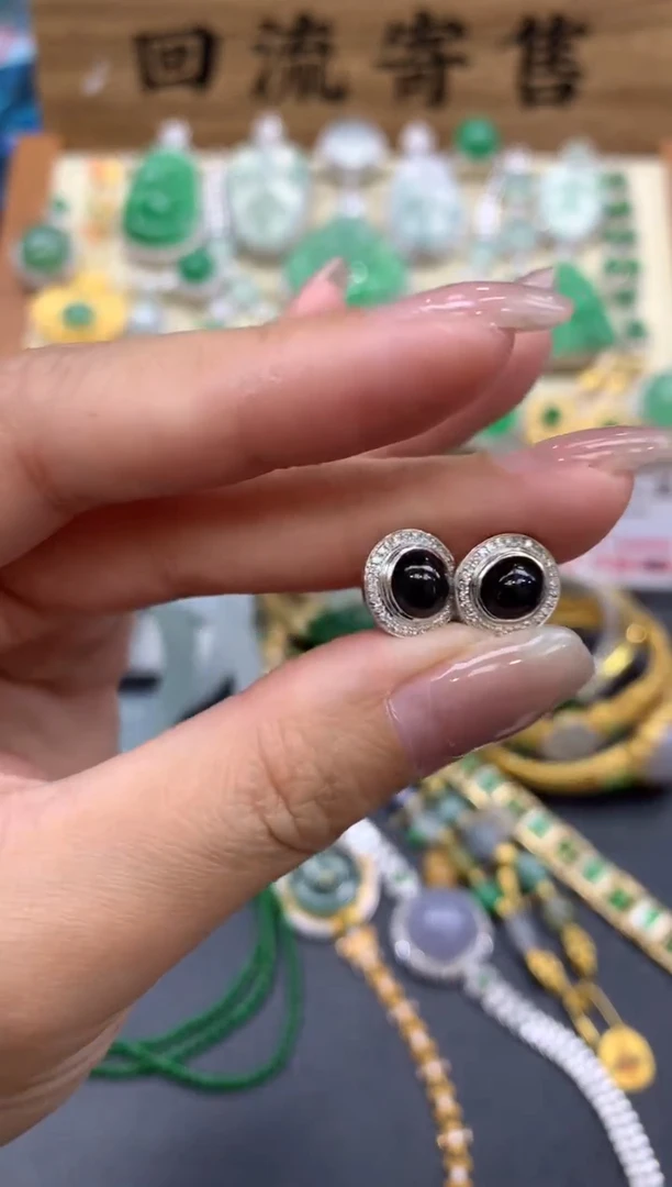 【闪购商品】翡翠耳饰18K金镶嵌275-中国好珍宝