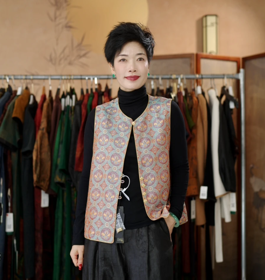 叶辰甄选香云纱 静姝马甲(250423-001)