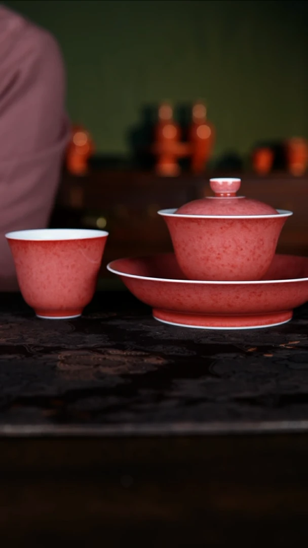 杯子白泥景德镇纯手工陶瓷豇豆红