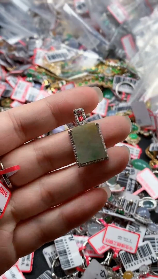 银S925镶嵌戒指翡翠天然A货缅甸翡翠