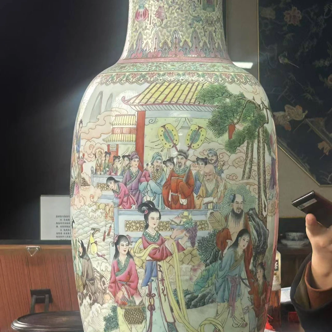 七八十年代 粉彩群仙祝寿瓶瓷器W-1.30