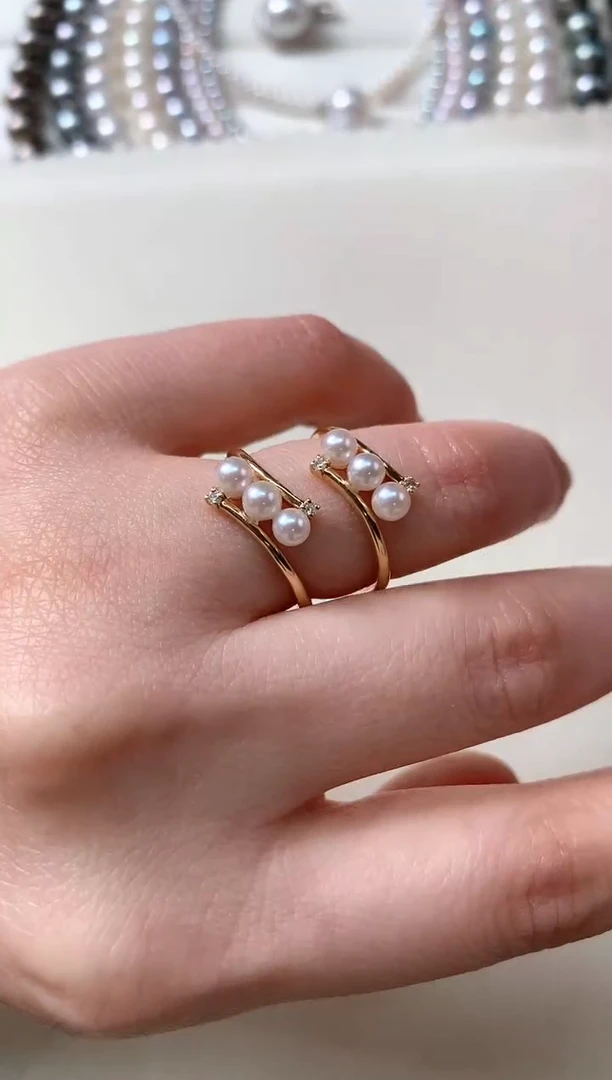 【闪购商品】海水珍珠戒指18K金镶嵌多样性发其一S390|1380