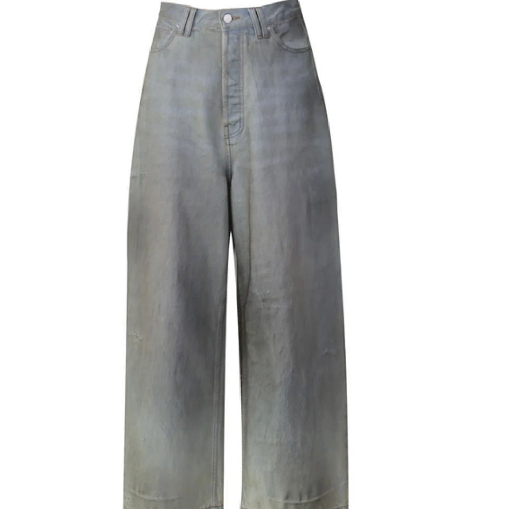 KEH FORME 设计师品牌25早春新品扎染水洗牛仔裤直筒宽松高腰时尚