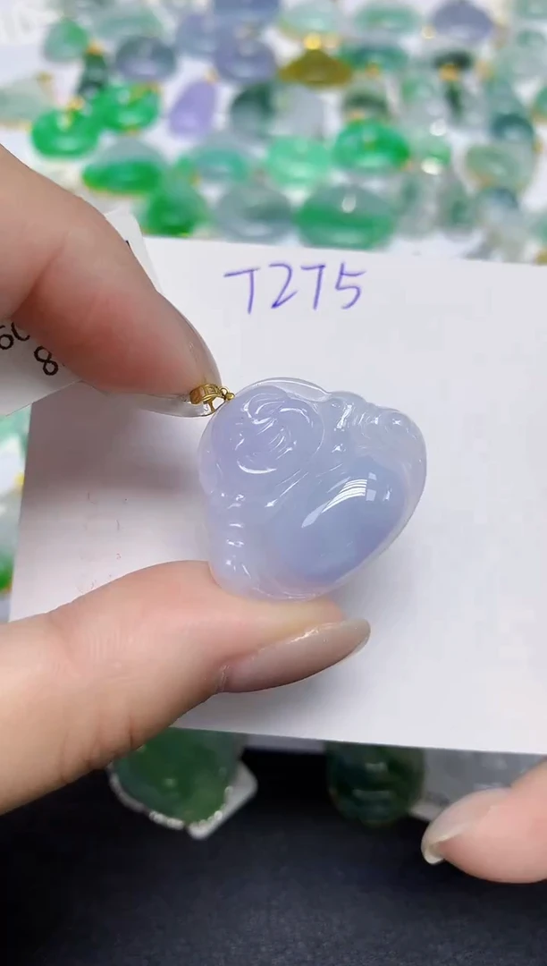 颈饰18K金镶嵌翡翠天然缅甸翡翠A货翡翠百元以上9元证书费自理