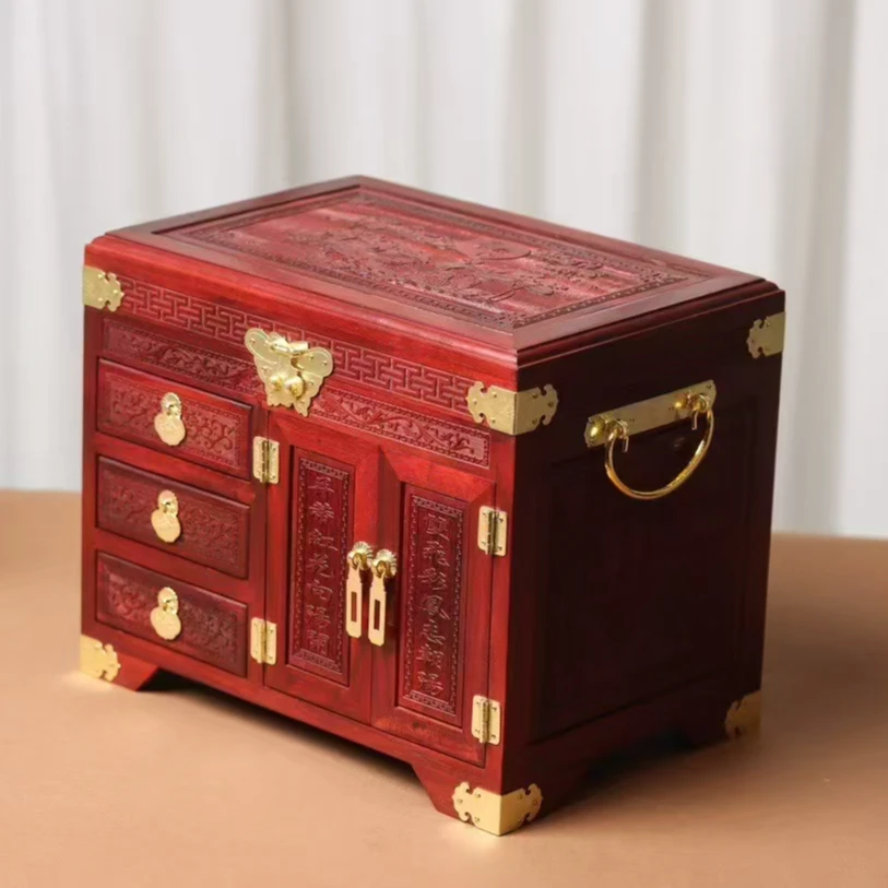 盒子婚礼复古饰品盒首饰盒木质梳妆盒古风密码锁国风收纳盒