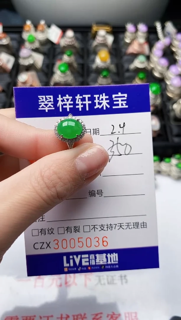 【闪购商品】翡翠戒指银S925镶嵌5036