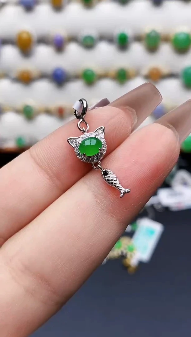 银S925镶嵌戒指翡翠0224