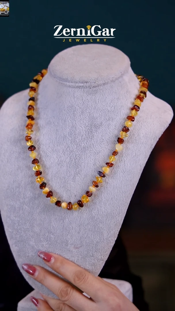 【闪购商品】琥珀颈饰未镶嵌天然琥珀项链50cm