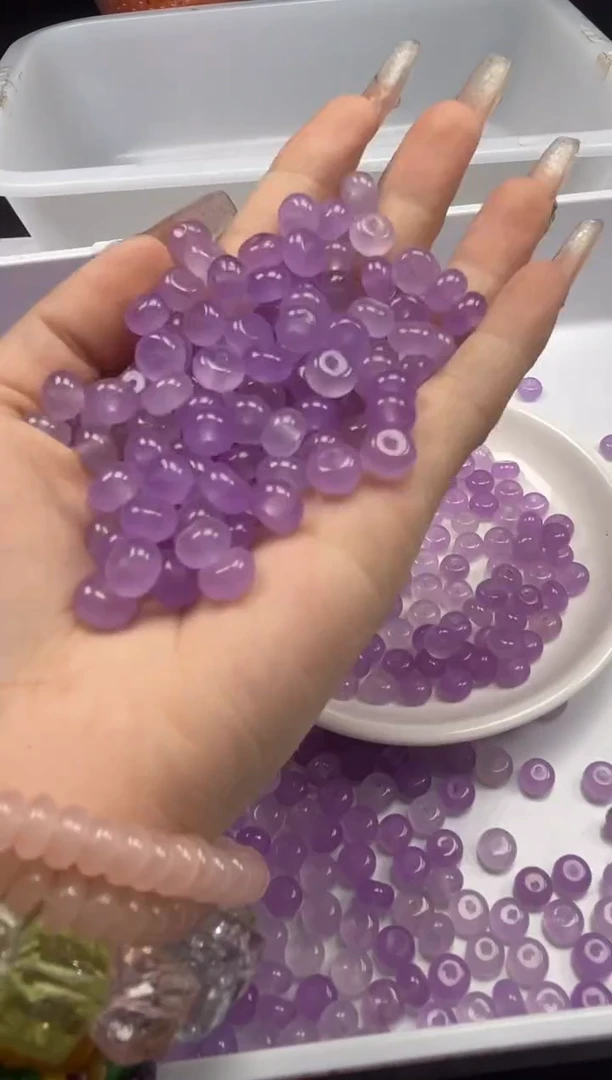 玛瑙/玉髓颈饰未镶嵌w2385冰紫罗兰厚算盘8*4mm30颗