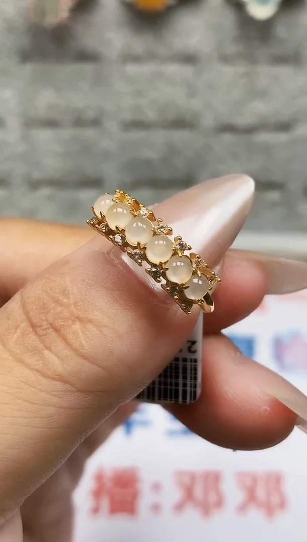 银S925镶嵌戒指翡翠6113