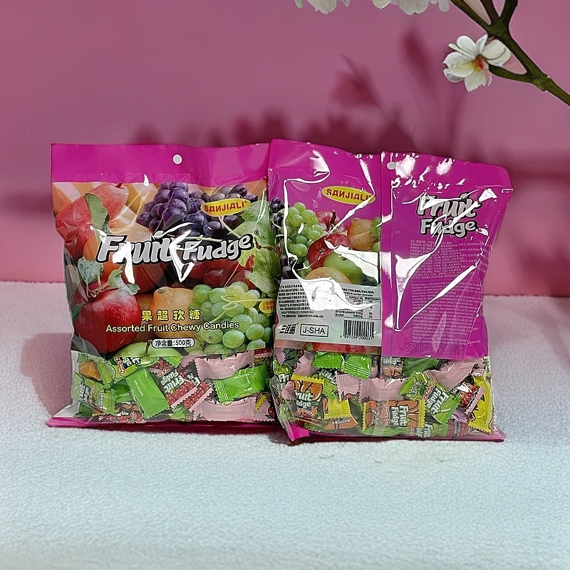 三佳利果超软糖500g混合什锦水果味喜糖婚庆年货送礼礼品休闲零食