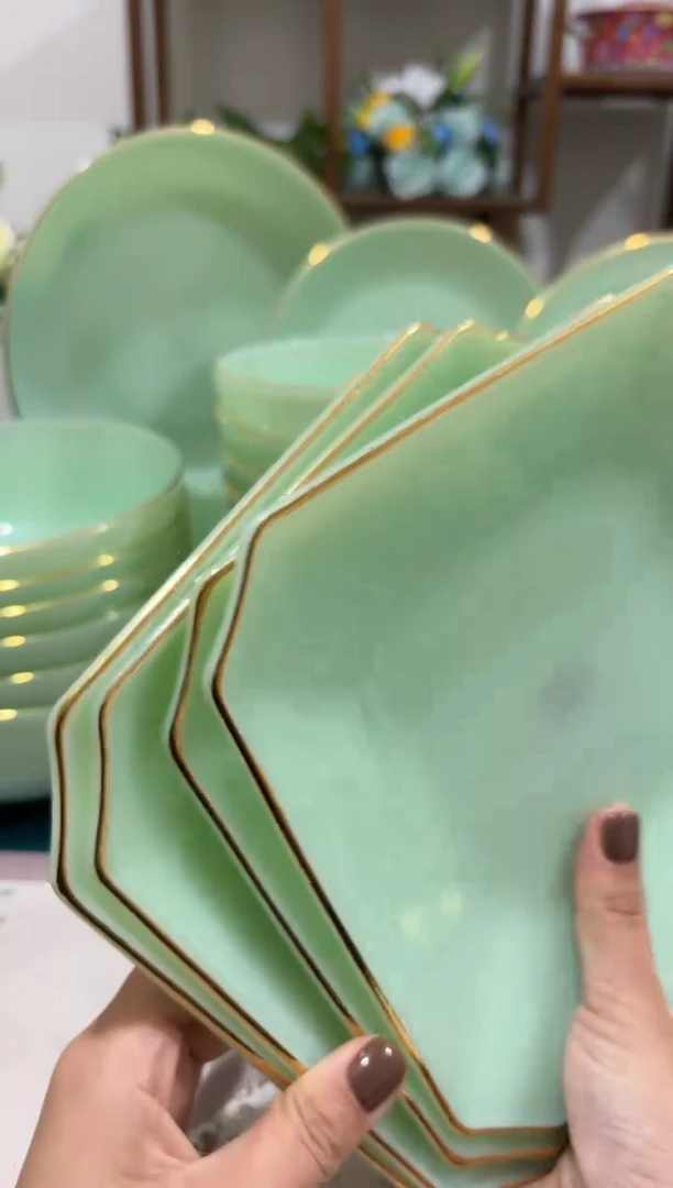 8.5英寸玉瓷方盘6个【贝美】