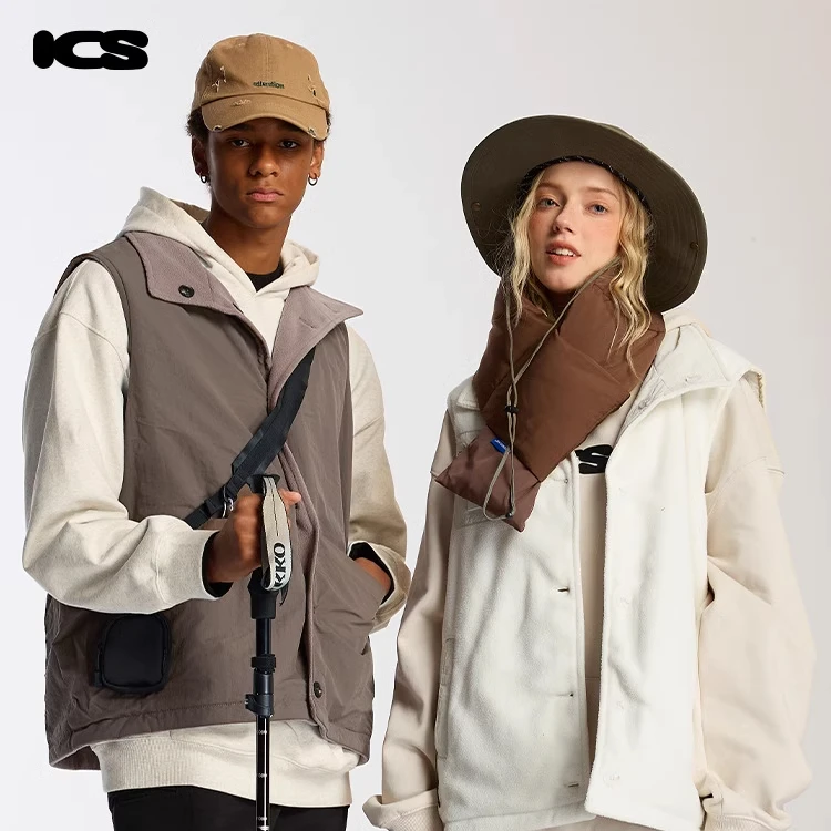 iconslab立领两穿机能钓鱼马甲秋冬复古户外保暖背心外套潮