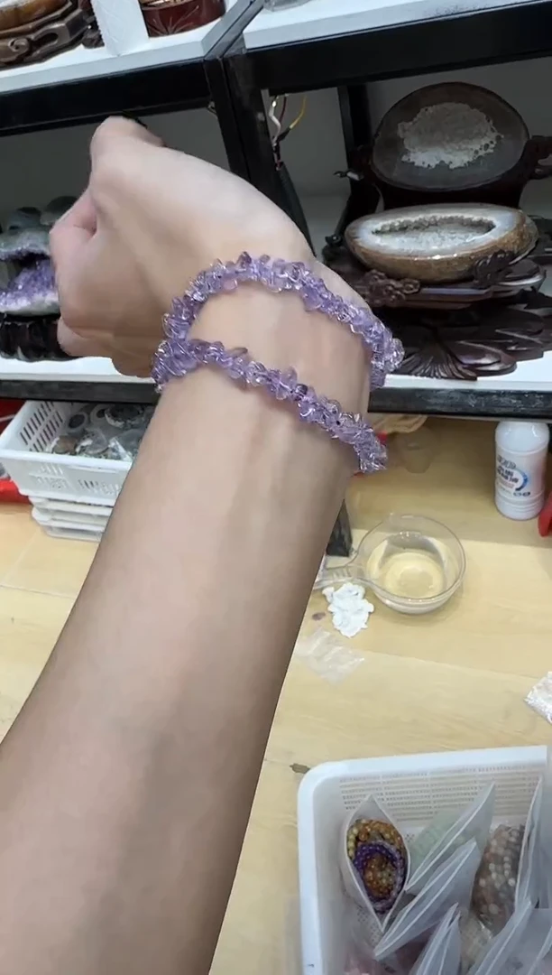 未镶嵌手串水晶天然紫水晶手串【多样性发一