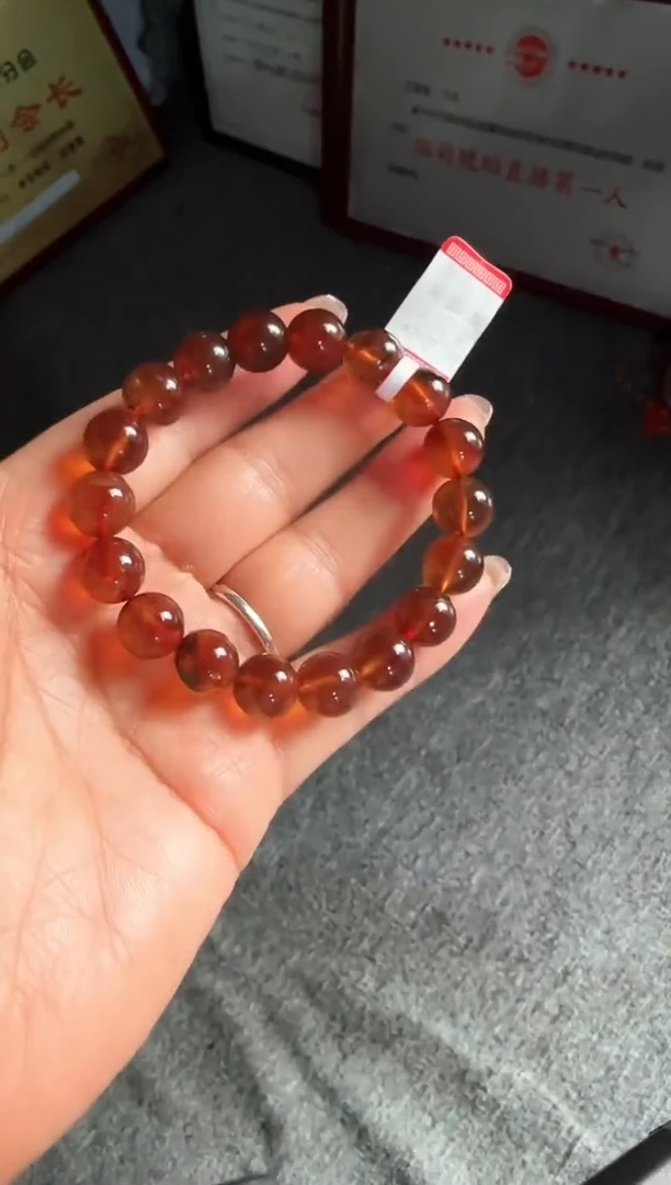 手串琥珀未镶嵌#5缅甸琥珀紫罗兰手串10mm