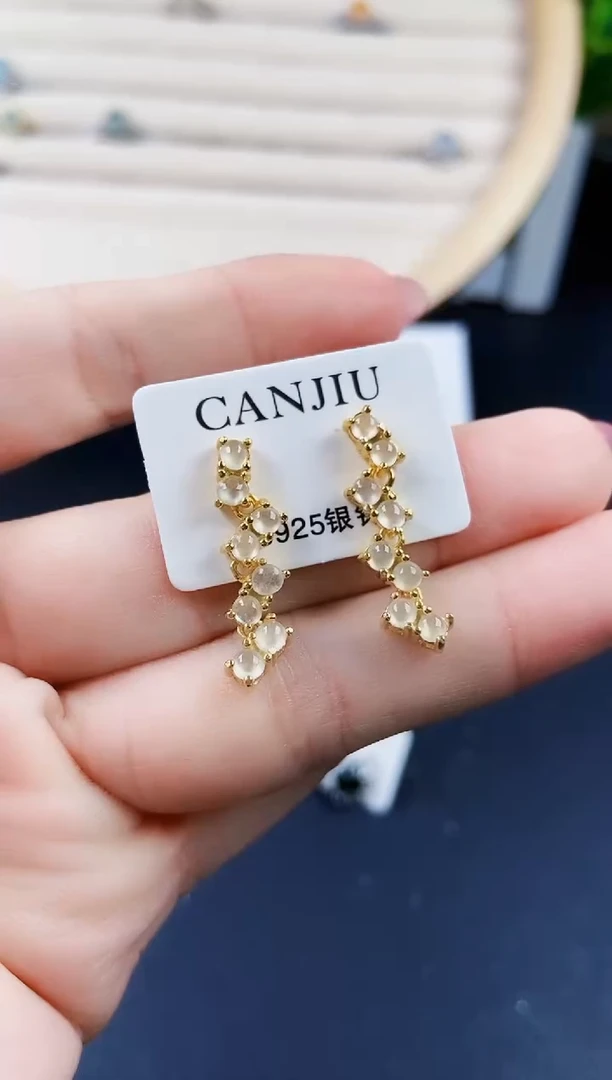 【闪购商品】翡翠耳饰银S925镶嵌120120120