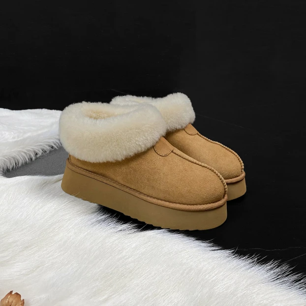 雪地靴女短靴加绒加厚保暖厚底防滑冬季棉鞋W258170C-21