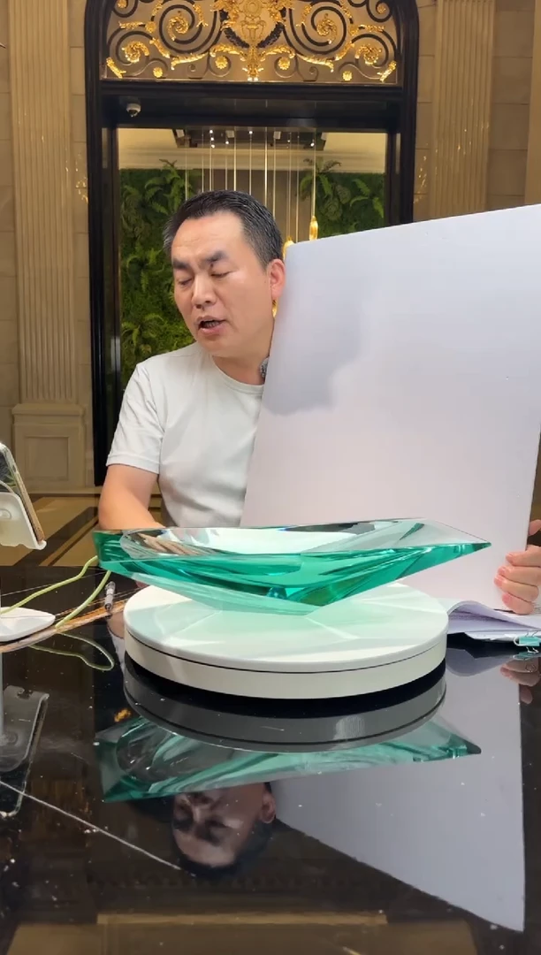 摆件玉*子AJ1111070冰湖翠绿色艺术果盘