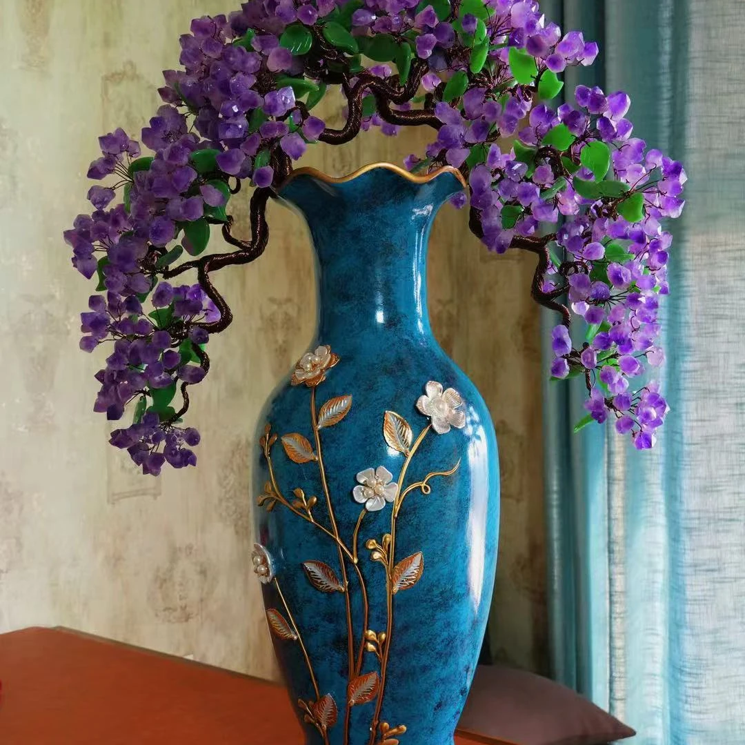 【暖暖】复古小花手工双耳古典新中式家居摆件工艺品创意客厅玄关