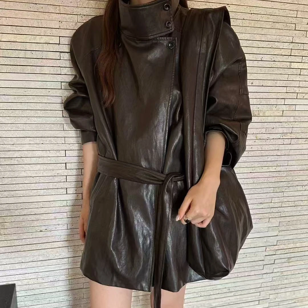 秋冬港式复古皮衣外套宋佳同款英伦风松弛女装小众炸街高级感女装