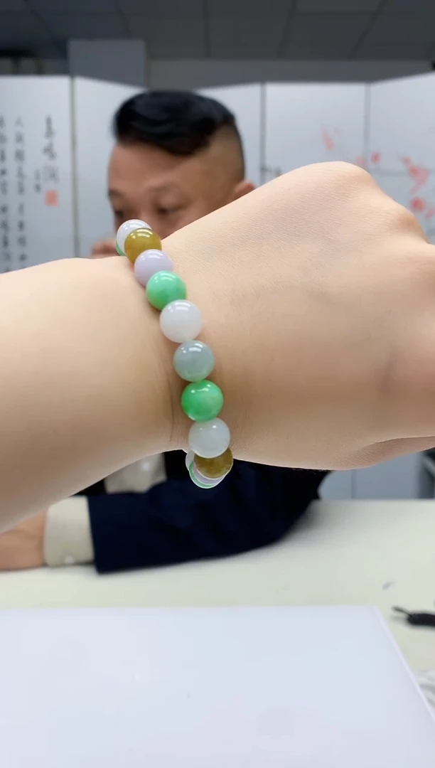 【闪购商品】定制翡翠未镶嵌4969jw-毛货手串41