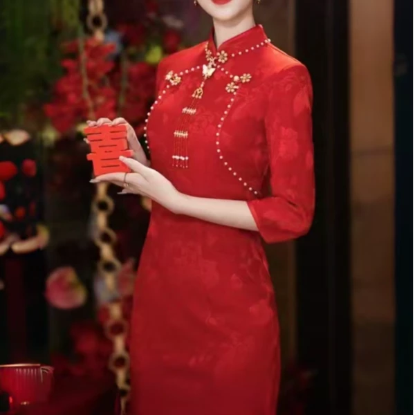 LuckyRed喜笑颜朱红旗袍