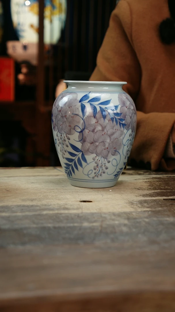 【闪购商品】瓷片景德镇纯手工釉下彩精品花瓶