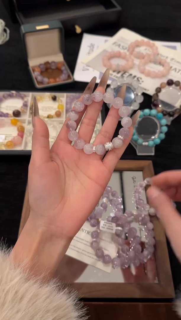 合金手链水晶紫兔毛x3428