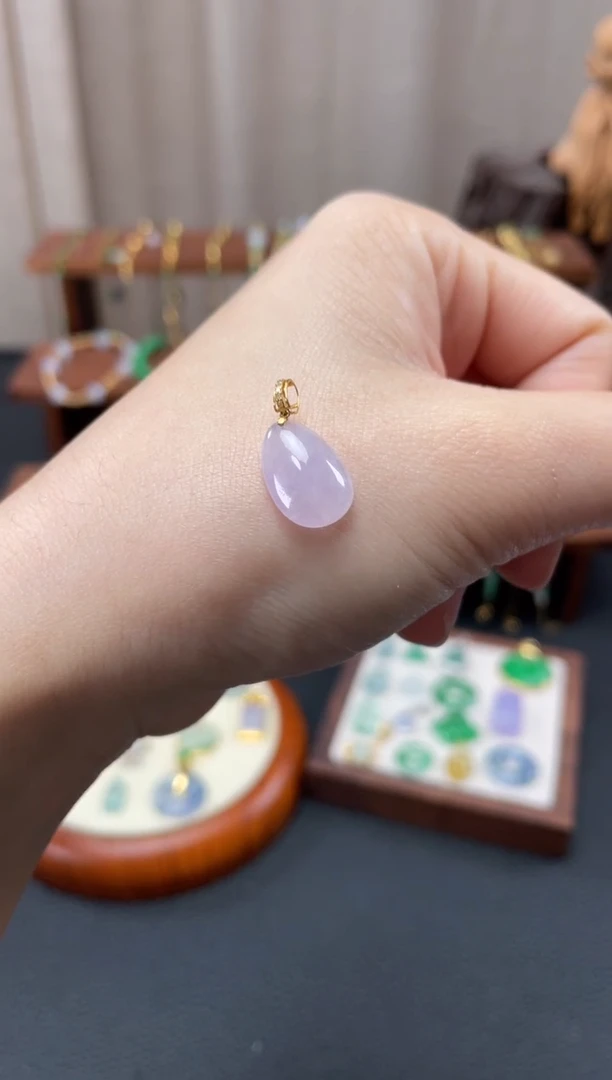 【闪购商品】翡翠吊坠(不含链)18K金镶嵌一个  JK628