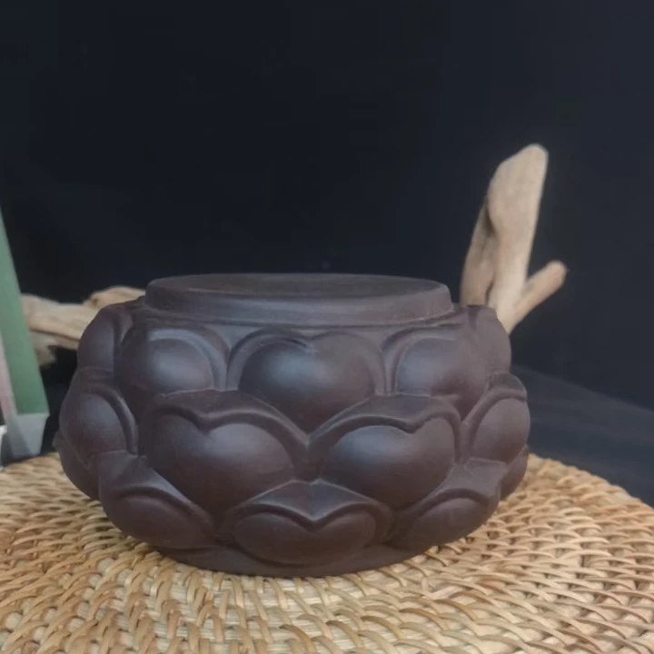 紫砂莲花底座 茶座茶盘柜子摆件