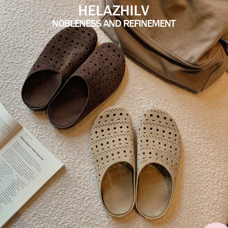 时髦镂空勃肯包头流行拖鞋厚底凉鞋女款2025新款爆款拖鞋女鞋外穿