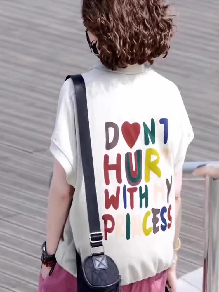 夏季Polo领短袖T恤女2025新款洋气复古休闲后背字母印花POLO衫