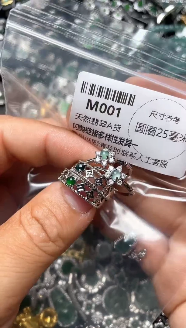 翡翠未镶嵌颈饰M001戒指 多样性发其二