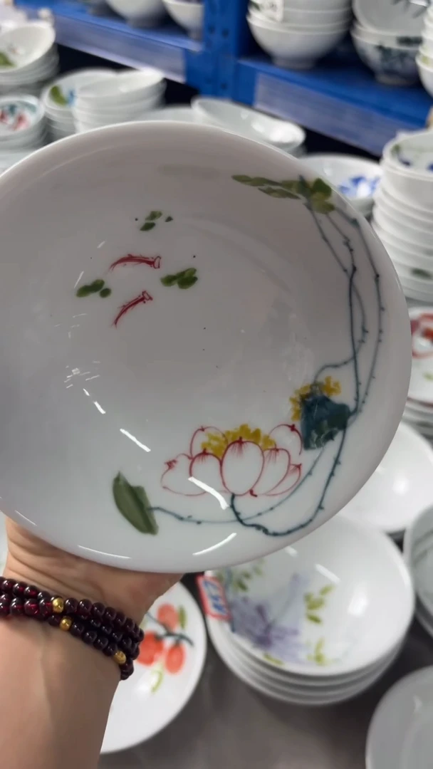 瓷片景德镇高温陶瓷食品级手绘釉中彩-壮壮碗