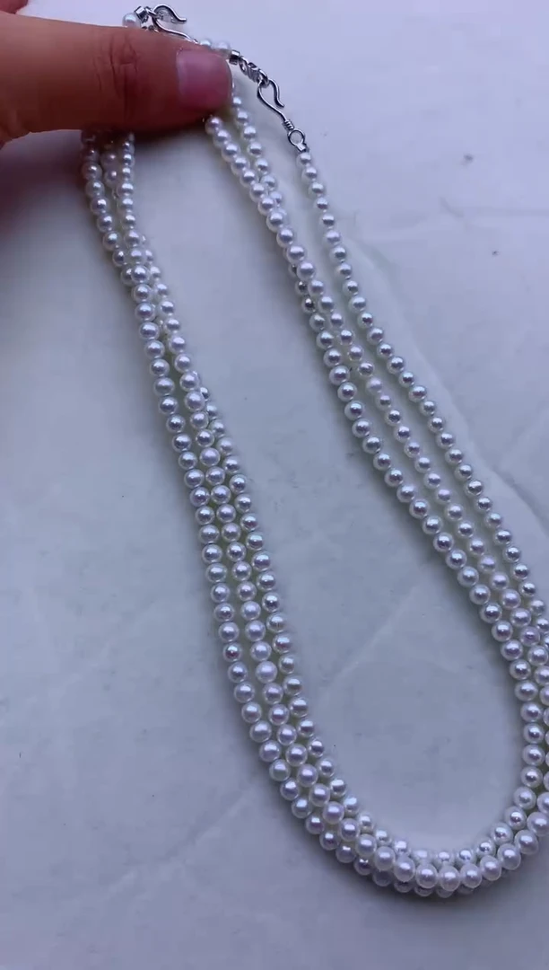 【闪购商品】淡水珍珠项链银S925镶嵌多发其一