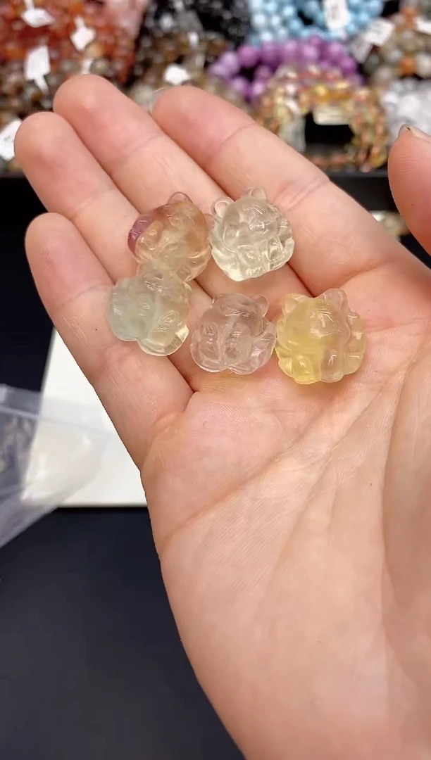 水晶手串未镶嵌A29 萤石九尾狐盲盒