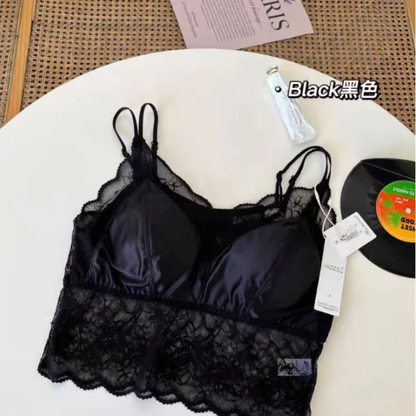 蕾丝二合一美背背心女新夏打底短款上衣吊带内衣大码高档次美背