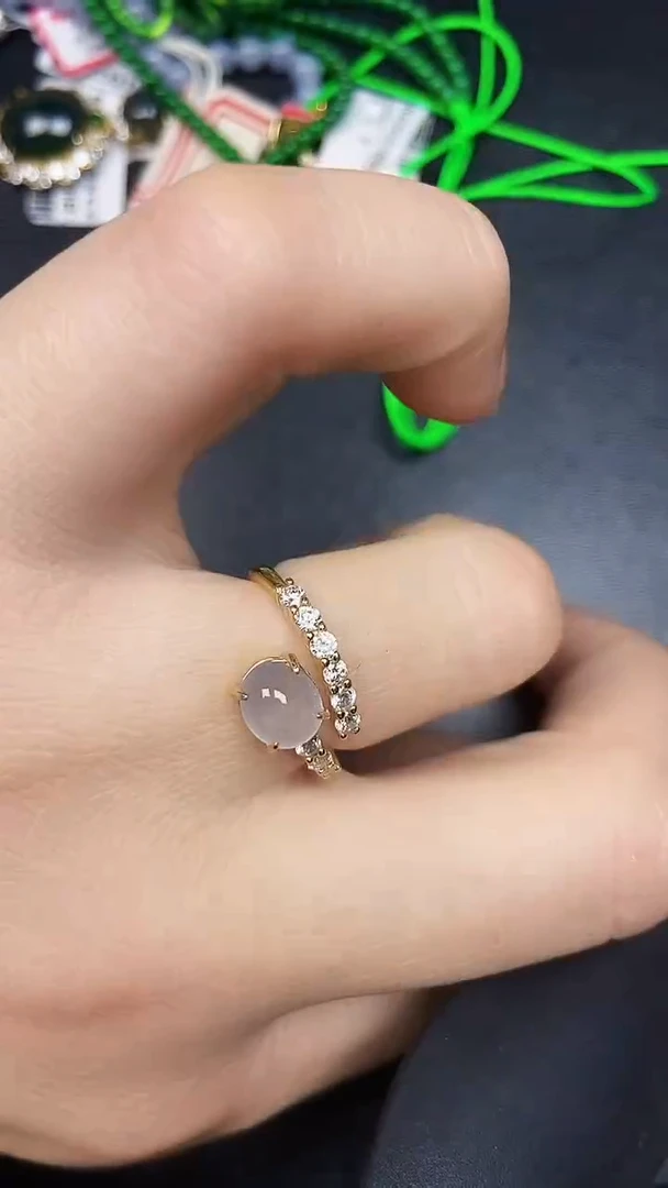 银S925镶嵌戒指翡翠2560