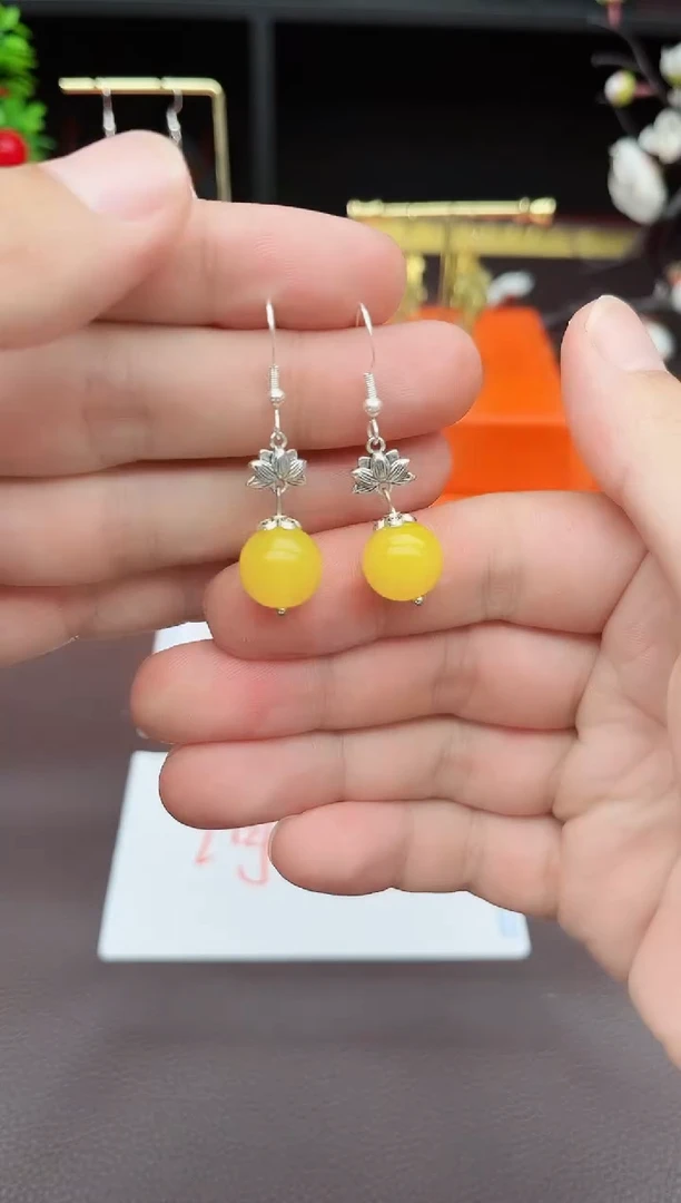 玛瑙/玉髓耳饰银S925镶嵌315000
