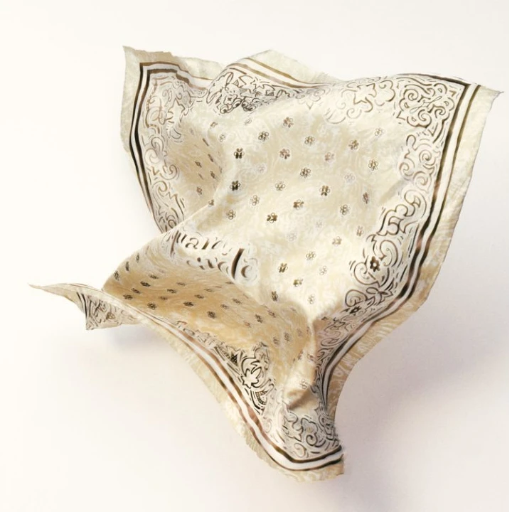 【茉舍】Square Circle方圆剪纸风手绘印花丝巾方巾 Y2025AW029-390