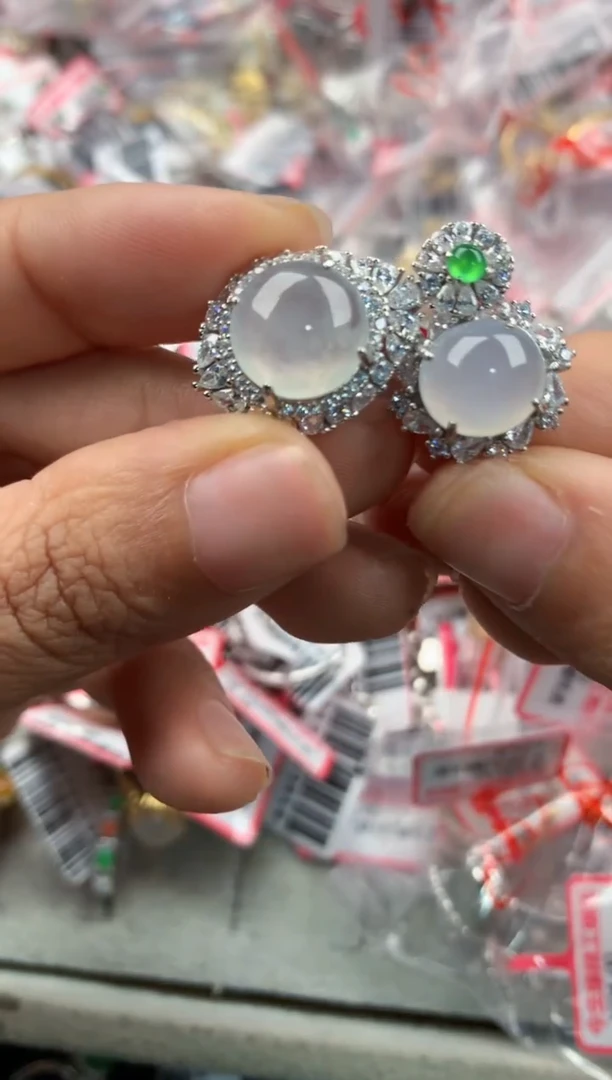 银S925镶嵌戒指翡翠222               3