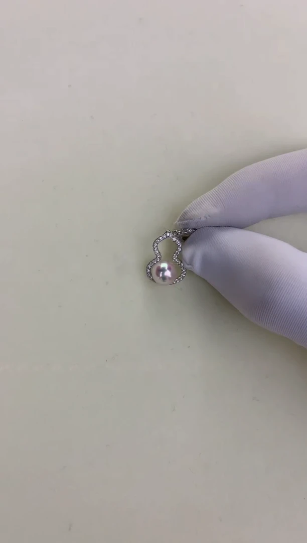 银S925镶嵌DA海水珍珠 GD030 葫芦吊坠
